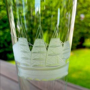 Tall nautical themed beer glass